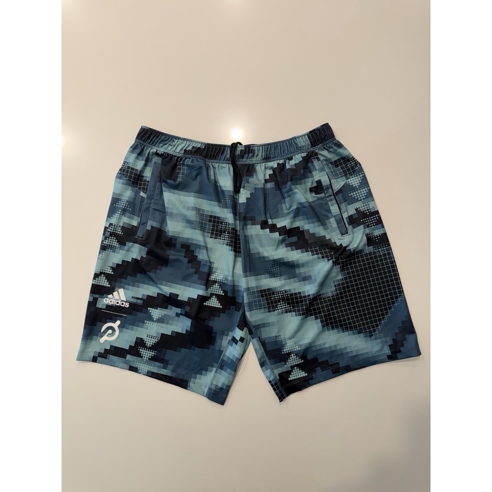 adidas x Peloton Training Shorts Turquoise Geometric HE2048 Mens XL